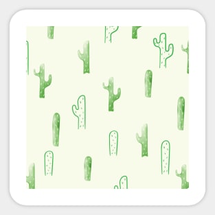 Cactus Pattern Illustration Sticker